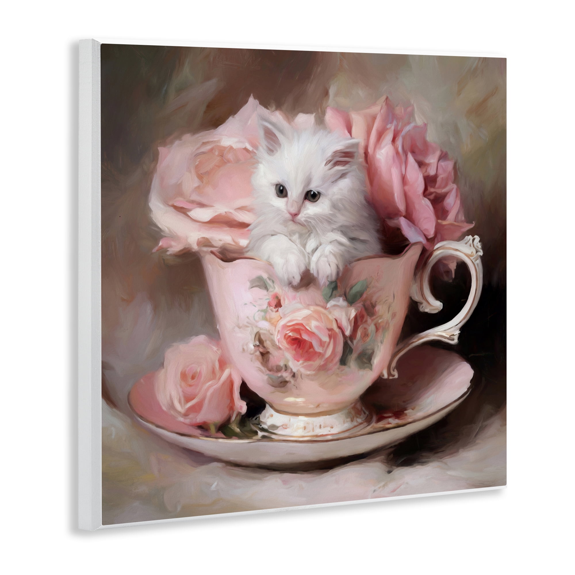 Stupell Industries Little Teacup Kitten Wall Plaque Art, design by Tina LeCour