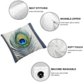 thumbnail image 4 of BANET Modern Minimalist Feather Print Pillowcase Suitable for Living Room Decoration Square Sofa Cushion Cover, Bedroom Bed Pillow Cover. White, 4 of 5