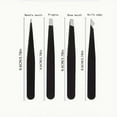 thumbnail image 2 of 4-pcs Stainless Steel Eyebrow Tweezers Set for Women Travel&Home Kit,Professional Hair Pluckers Professional Eyebrow Shaping Beauty Kit Black, 2 of 8
