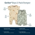 thumbnail image 5 of Gerber Baby Boy Rompers, 2-Pack, Sizes Newborn - 24 Months, 5 of 8