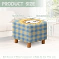 thumbnail image 5 of TSOVTHRID Cute Cat Sunflower Plaid Print Square Ottoman Covers, Removable Ottoman Slipcover, Square Footstool Protector Covers Stretch Stool Cover Rectangular with Elastic Bottom, 5 of 7
