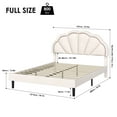 thumbnail image 3 of Homfa LED Bed Frame, Full Size Bed for Bedroom, Velvet Upholstered Platform Bed with Adjustable Headboard, Off-White, 3 of 8