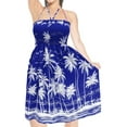 thumbnail image 5 of HAPPY BAY Women's Summer Boho Beach Backless Smocked Mini Swing Dress Tube Top Strapless Dresses for Women One Size Cobalt, Palm Tree, 5 of 5