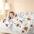 thumbnail image 5 of Homewish Funny Spooky Animal Twin Bedding for Girls, Happy Halloween Themed Bedding Comforter Set, Off White Orange Pink, Pumpkin Bat Reversible 7-Piece, 5 of 7