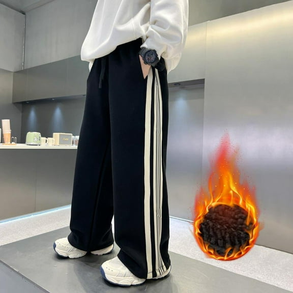 Kids Sweatpants Wide Leg Baggy Sweatpants Casual Athletic Trousers with Pockets Kids Back To School Clothes 8-10 Years