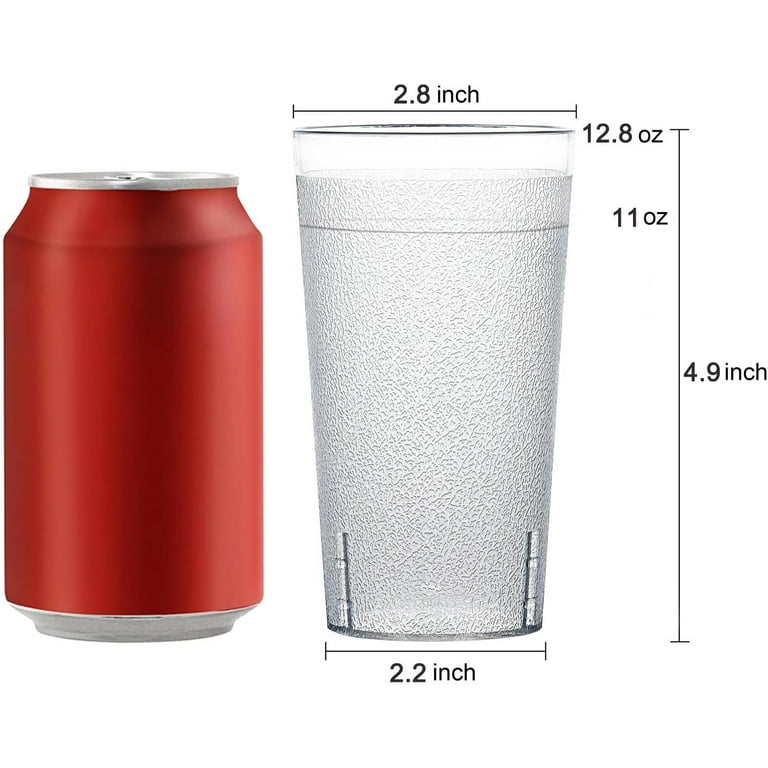Plastic Reusable Tumblers,12oz Plastic Cups Reusable, Plastic Tumblers Drinking Glasses Set of 8, Clear Plastic Glasses for Kitchen, Dishwasher Safe ,
