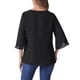 thumbnail image 3 of Blusa de malla con cuello en V y mangas 3/4 de INSPIRE CHIC para mujer, 3 of 6
