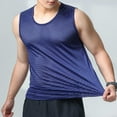 thumbnail image 4 of hoksml Men's Mesh Lightweight Breathable Tank Solid Color Pullover Top T-shirt Outdoor Elastic Tight Without Marksr Round-Neck Tank T Shirts, 4 of 5