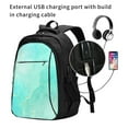 thumbnail image 2 of Balery Cyan Mint Marble Mochila con carga USB para hombre y mujer - Mochila impermeable y antirrobo para portátil con puerto USB para viajes, trabajo, estudios y universidad, 2 of 7