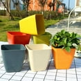 thumbnail image 3 of FELTECHELECTR 2Sets plant Flower Pots for Succulent Plants Square Milk White 9.5x10in, 3 of 8