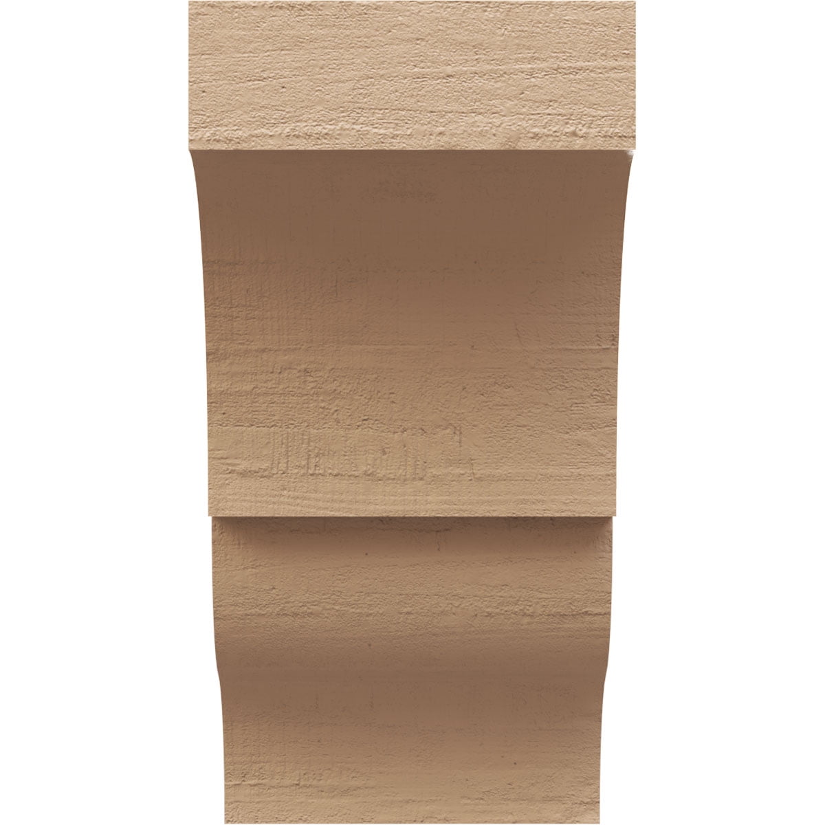 4"W x 4"D x 8"H Wide Asheboro Rough Cedar Woodgrain TimberThane Corbel, Primed Tan