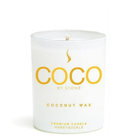 Stone Candles COCO6HO 6.5 oz Coconut Candle - Honeysuckle