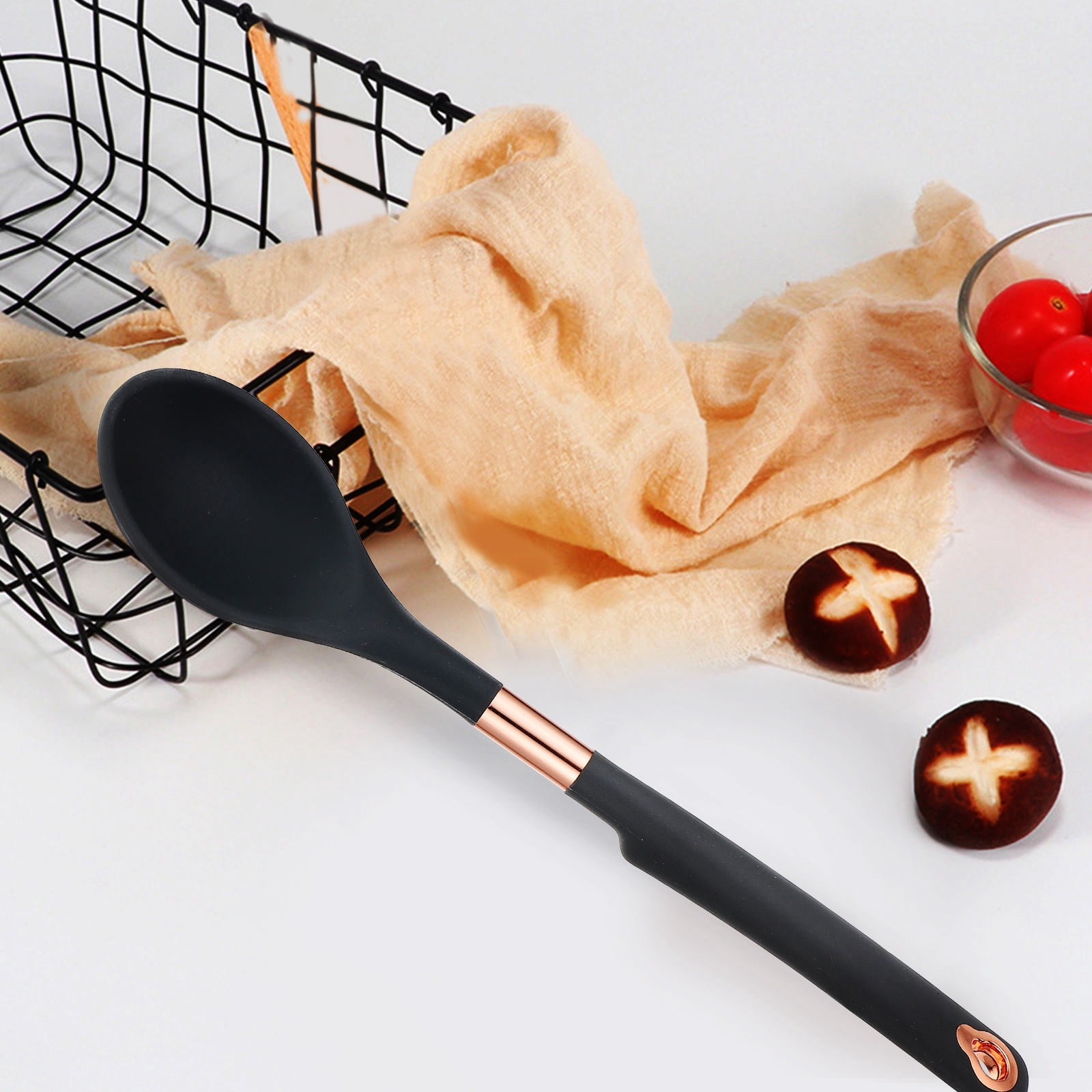 Soimiss 1Set Grey Silicone Spaghetti Server and Noodle Spoon Kitchen with Comfortable Handle for Home