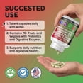 thumbnail image 6 of Clean Nutraceuticals Fruits and Veggies Supplement Reds & Green Superfood - Balance of Over 70 Fruit & Vegetable Supplements Capsules with Probiotics Prebiotics Digestive Enzymes - 120 Ct USA, 6 of 9
