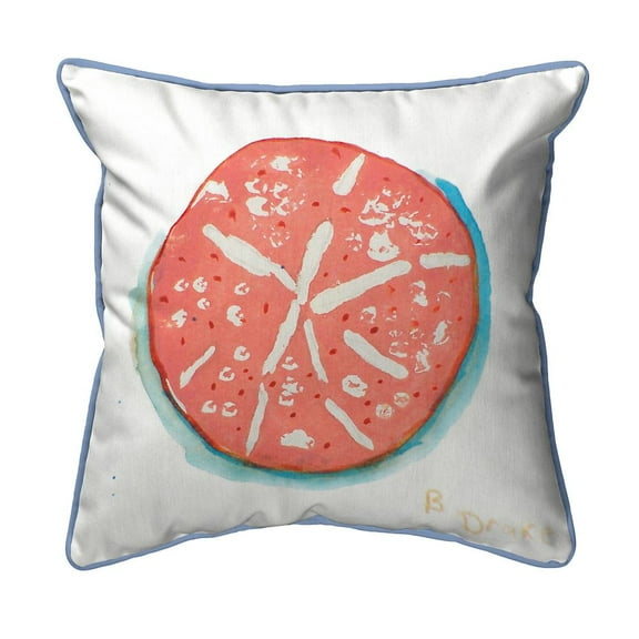 Betsy Drake Interiors Coral Sand Dollar Extra Large Zippered Pillow 22x22