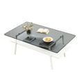 thumbnail image 3 of Tempered Glass Coffee Table with White Legs / Used in Family Living Area / Smooth Edges for Aesthetics, 3 of 6