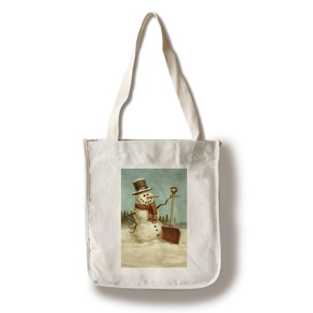 Gift Bag Boutique Snowman - Christmas Oil Painting - Lantern Press Artwork (100% Cotton Tote Bag - Reusable) ()
