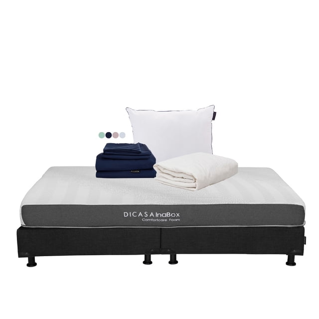 Colchón en caja King Size Restonic InaBox + Almohada One + Protector de Colchón + Sábanas Softy