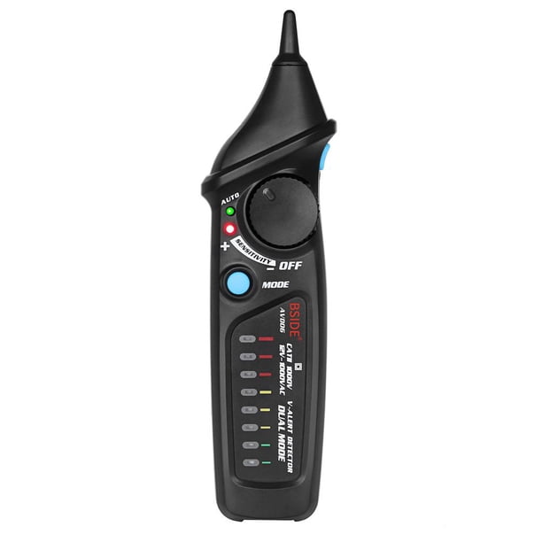 Riwesomey Probador de voltaje sin contacto Detector de prueba de voltaje inteligente ajustable Modos duales Pluma de detección de voltaje de CA con Medidores de medidas dimensionales Riwesomey TO004739-00