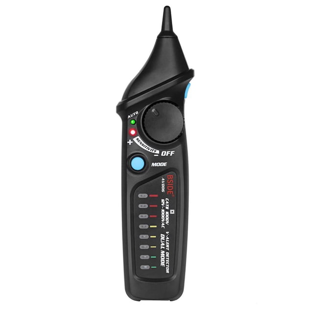 Riwesomey Probador de voltaje sin contacto Detector de prueba de voltaje inteligente ajustable Modos duales Pluma de detección de voltaje de CA con Medidores de medidas dimensionales Riwesomey TO004739-00