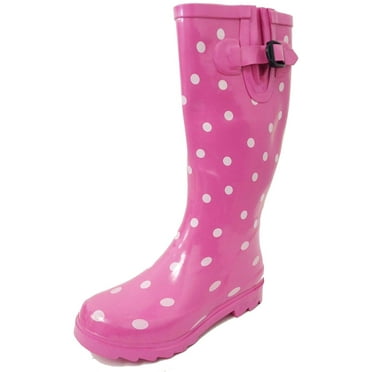 Women's Rain Boots Waterpoof Rubber Mid Calf Colors Wellie Snow Rainboot
