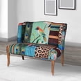 thumbnail image 2 of Maykoosh Modern Motifs Bird Collage Print Settee with Plush Velvet Upholstery, Adjustable Foot Pads, and Sturdy Wood Frame - 38� H for Vibrant Living Room or Hallway Seating, 2 of 6