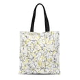 thumbnail image 1 of JSDART Canvas Tote Bag Digital Yellow Gray Abstract White Reusable Handbag Shoulder Grocery Shopping Bags, 1 of 1