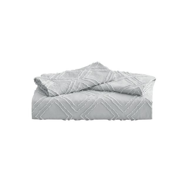 Juego de Funda Duvet, Bluelander, para Edredon Individual, Diseño Rombos, Gris