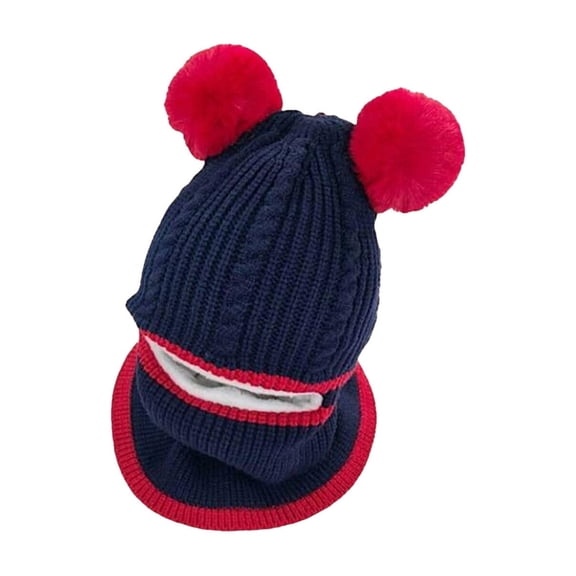 TELOLY 2026 New Toddler Hat Ear Protection Design Toddler Winter Hat Windproof & Warm for Outdoor Play Winter Kids Winter Hat Navy Blue