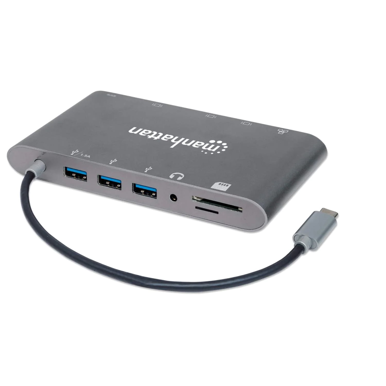 Manhattan 152808 SuperSpeed USB-C to 7-in-1 Docking Station