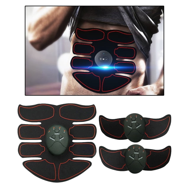 Estimulador de abdominales Cinturón de estimulación de abdominales Músculo r Tonificación abdominal Hombres Mujeres WorkOut Equipo de entrenamiento rojo DYNWAVEMX Tónico Estimulador Muscular