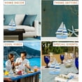thumbnail image 3 of COTA Global Light Blue Stripes Sailboat Extra Small Decor – Handmade Wooden Boat Decor, Cute Beach Style Sail Boat Table Top Decor Living Room Centerpiece – 4.75 Inches, 3 of 7