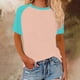 thumbnail image 1 of mfyjkho Tops Elegantes Para Mujer, Suéter De Cuello Redondo Y Manga Corta Con Estampado En Contraste Para Mujer. Tops Para Salir Xxxxxl, 1 of 5