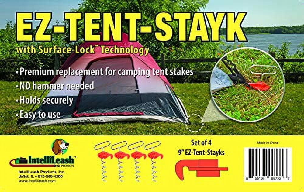 EZ-Tent-Stayk (4 Pack): Secure Stakes for Tents, Canopies, & More - No Hammer Needed!