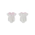 thumbnail image 2 of BemeyourBBs Newborn Baby Girl Boy Summer Clothes Baby Girls Boys 1st First Birthday Outfit 0 6 12 18 Months Bubble Romper Short Sleeve Cupcake Horse Embroidered Plaid Doll Collar Bodysuit Playsuit, 2 of 9