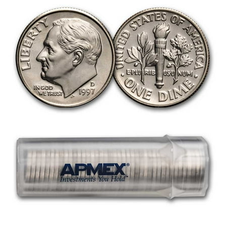 1997-D Roosevelt Dime 50-Coin Roll BU