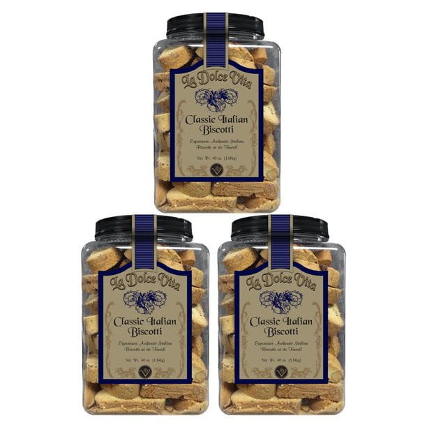 3 Pack of La Dolce Vita Classic Italian Biscotti, 40 oz