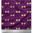 thumbnail image 1 of Soimoi Purple Velvet Fabric Bow & Dots Printed Craft Fabric by the Yard 58 Inch Wide, 1 of 3
