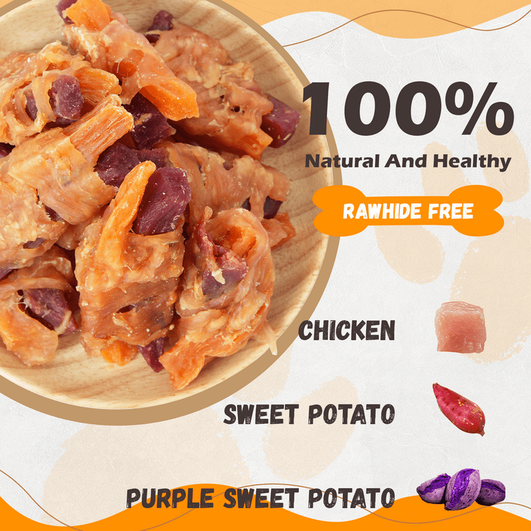pack) PAWUP Chicken Wrapped Double Sweet Potato Dog Treats, High
