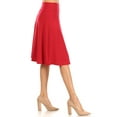 thumbnail image 2 of Women's Casual Stretch Basic Foldable High Waist Relaxed Fit A-Line Solid Midi Skirts, 2 of 4