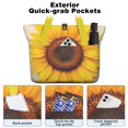 thumbnail image 2 of Tote Bag for Women - Sunflower Shoulder Bag - Large Utility Work Duffle Bag with Zipper Handbag for Travel, Work, Sprots, 2 of 5