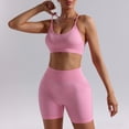 thumbnail image 2 of Hessimy Workout Sets for Women 2 Piece - Seamless Yoga Outfits Shorts and Padded Sports Bra Gym Athletic Clothing Set(Pink,L), 2 of 6