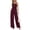 Wine, variant on Women's Square Neck Wide Leg Jumpsuit with Pockets Sleeveless Casual Summer Outfit
