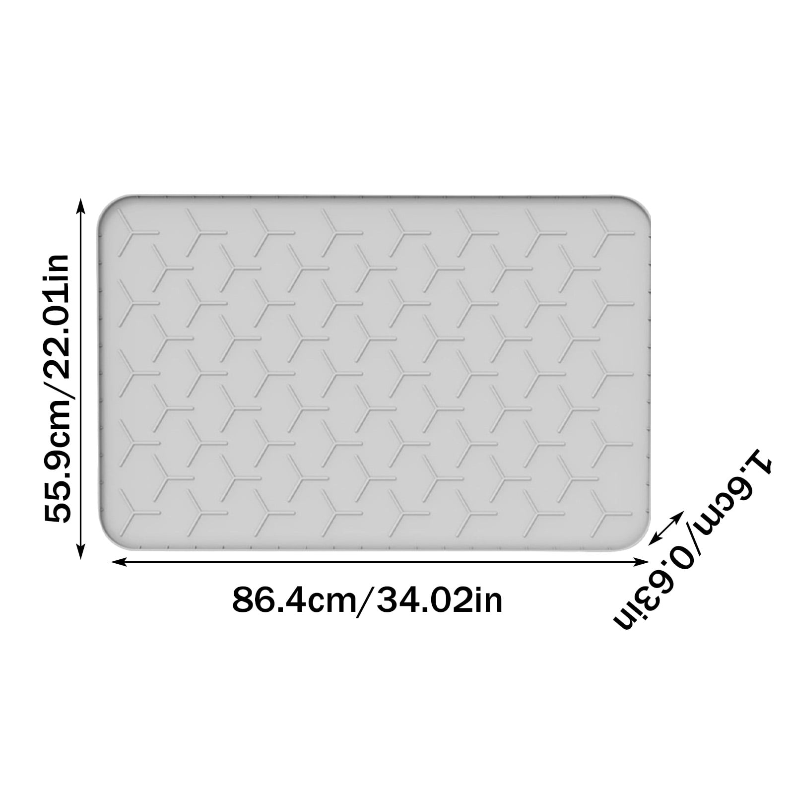 JIhuahe 1PC Cat Litter Box Mat, Large 34" X 22" Litter Trapping Mat for Cats, Waterproof Silicone Pad for Floor, Gray