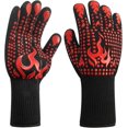 thumbnail image 1 of 1 par/2 piezas de guantes para barbacoa, guantes para asar a la parrilla, guantes para horno de barbacoa resistentes al calor, guantes ignífugos de cocina de 1472 °F/800 °C a prueba de, 1 of 6
