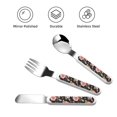 thumbnail image 3 of Easygdp Rose Flowers 3-Piece Flatware Set Kids Silverware, Stainless Steel Toddler Kids Utensils Safe for Preschooler Children, 3 of 8