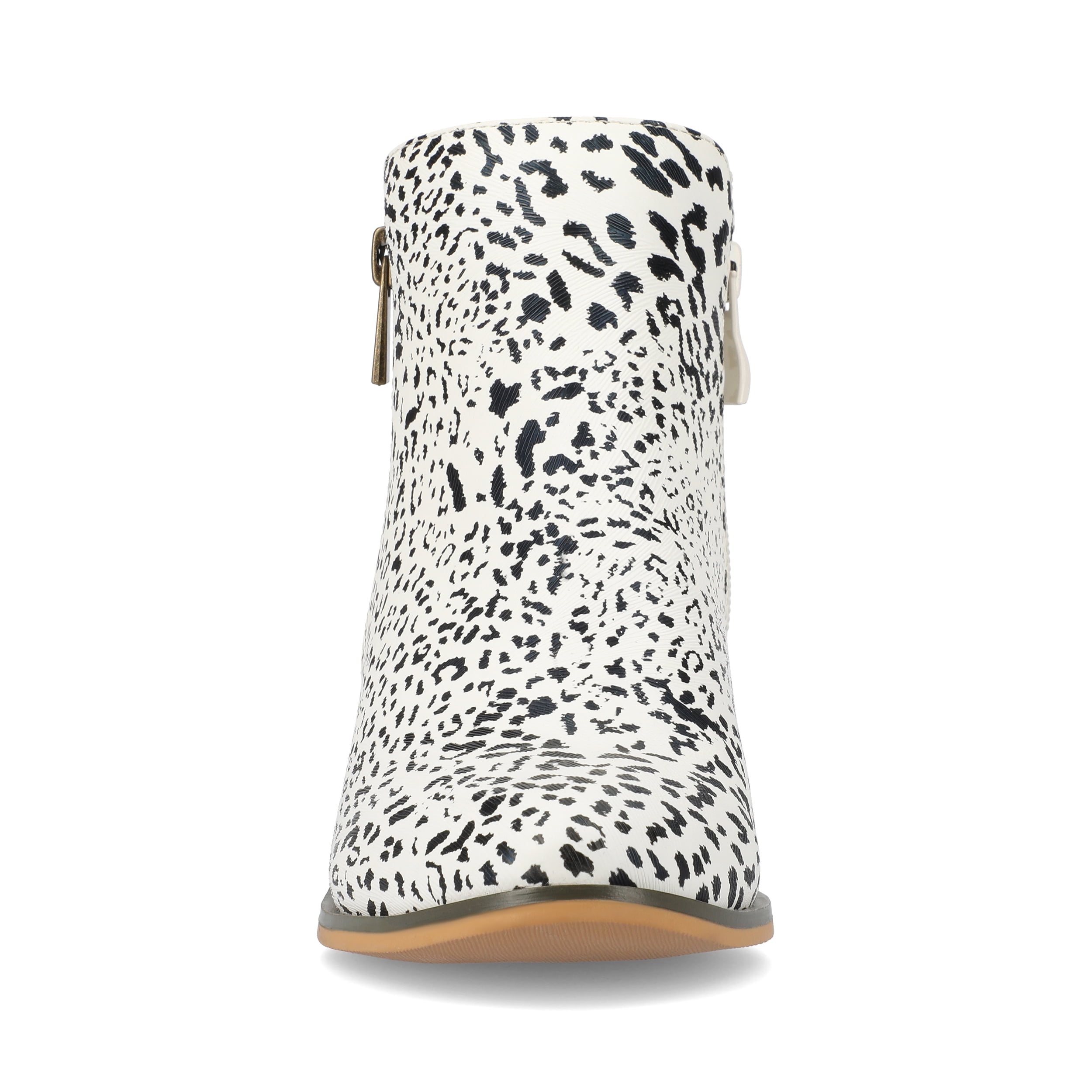 Journee Womens Rebel Outside Zip Stacked Heel Booties
