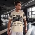 thumbnail image 3 of Wukai Let The Adventure Begin Print Men's Short-Sleeved Mesh T-Shirt,Quick-Dry Short Sleeve Workout T-Shirt-5X-Large, 3 of 8