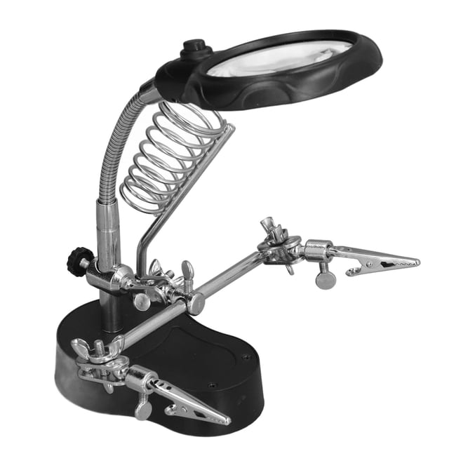 LED Light Magnifier, Stand Auxiliary Clip Adjustable Accurate Desktop Magnifier for DIY Projects