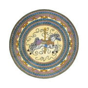 Joy Carpets 1473E-01 Carousel Yellow 7 ft.7 in. Round WearOn Nylon Machine Tufted- Cut Pile Just for Kids Rug